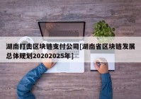 湖南打击区块链支付公司[湖南省区块链发展总体规划20202025年]